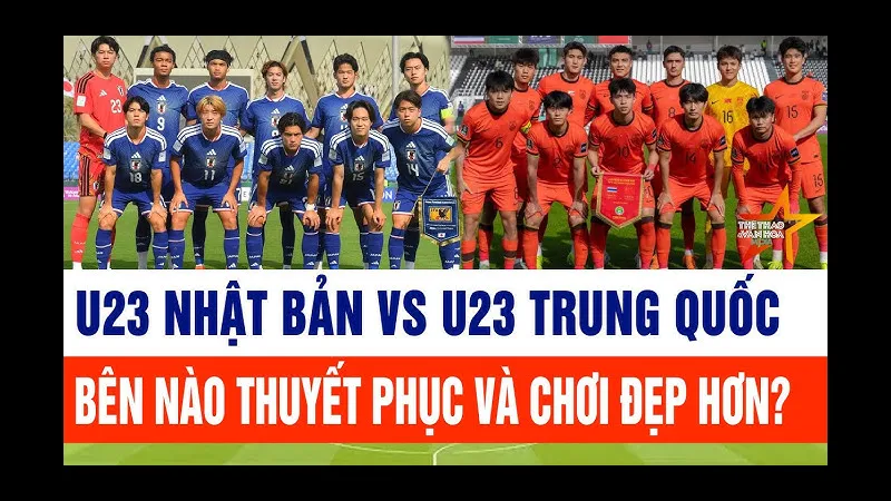 Cầu thủ U23 Nhật Bản đang cố gắng ngăn chặn đối thủ U23 Trung Quốc. Cầu thủ U23 Nhật Bản đang cố gắng ngăn chặn đối thủ U23 Trung Quốc.